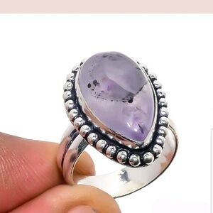New Handcrafted Brazilian Sage Amethyst ring